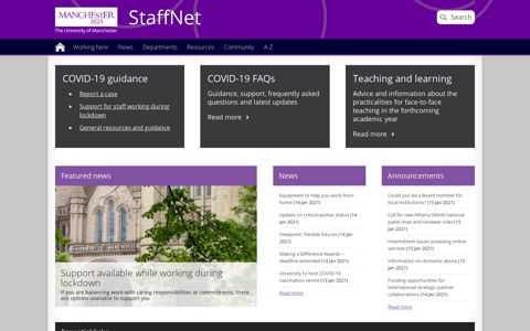 StaffNet | The University of Manchester