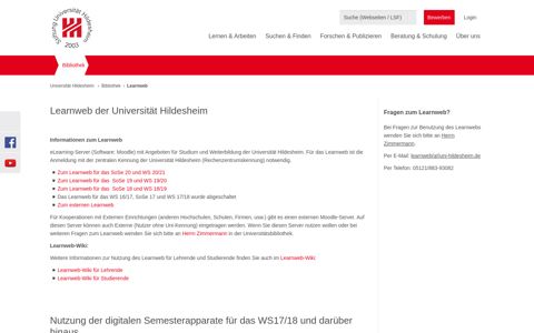 Bibliothek | Learnweb - Universität Hildesheim