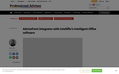 Advicefront integrates with Intelliflo's Intelligent Office software