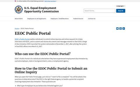 EEOC Public Portal | U.S. Equal Employment Opportunity ...
