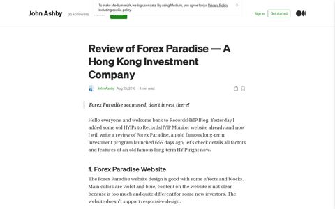 Review of Forex Paradise — A Hong Kong Investment ...
