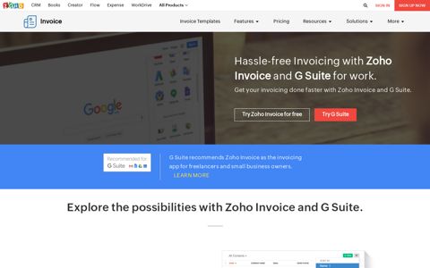 G Suite Integration | Invoice App | Zoho Invoice