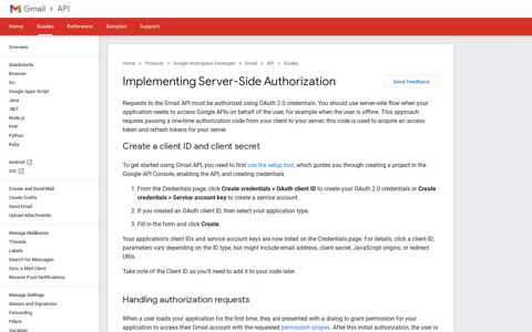 Implementing Server-Side Authorization | Gmail API | Google ...