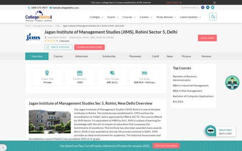 JIMS Rohini Sector 5, Delhi: Jagan Institute of Management ...