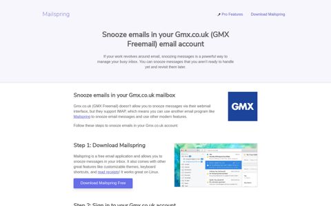 How to snooze emails in your Gmx.co.uk (GMX Freemail ...