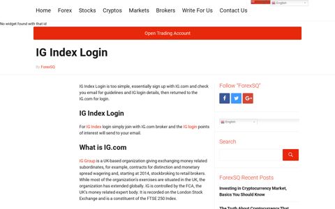 IG Index Login - ForexSQ