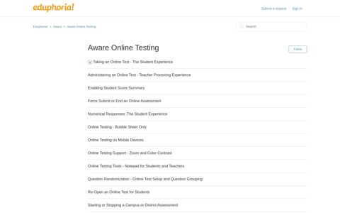 Aware Online Testing – Eduphoria!