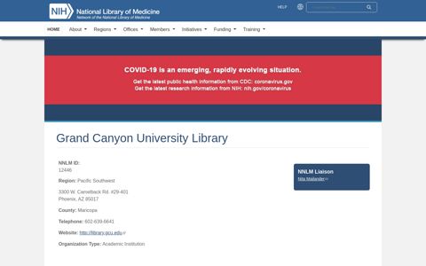 Grand Canyon University Library | NNLM