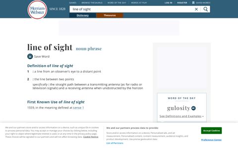 Line Of Sight | Definition of Line Of Sight by Merriam-Webster