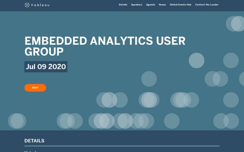 Embedded Analytics User Group - Tableau User Groups