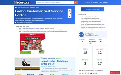 Lodha Customer Self Service Portal
