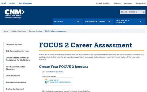 FOCUS 2 Career Assessment | CNM