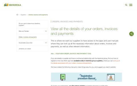 Orders, invoices and payments - Iberdrola