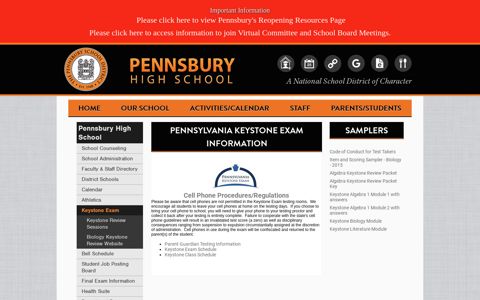 Keystone Exam - Pennsbury School District