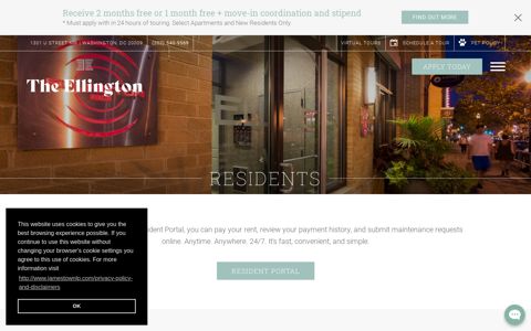 Resident information and online portal for The Ellington