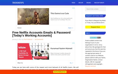 Free Netflix Accounts Emails & Password [Today's Working ...