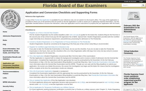 Application and Conversion ... - Florida Board of Bar Examiners