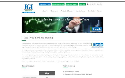 iTrade (Web & Mobile Trading) - IGI Securities