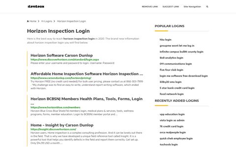 Horizon Inspection Login ❤️ One Click Access - iLoveLogin