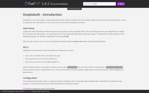 Introduction - SimpleAuth - Auth Package - FuelPHP ...
