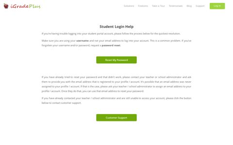 Student Login Help - iGradePlus