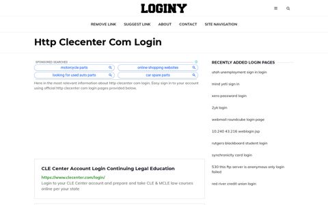 Http Clecenter Com Login ✔️ One Click Login - Loginy