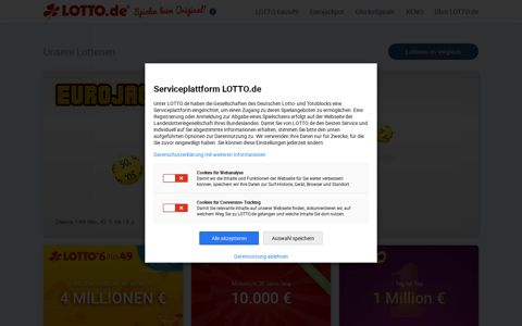 LOTTO.de: LOTTO 6aus49 und Eurojackpot spielen