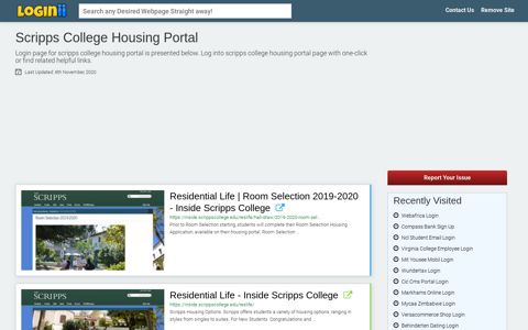 Scripps College Housing Portal - Loginii.com