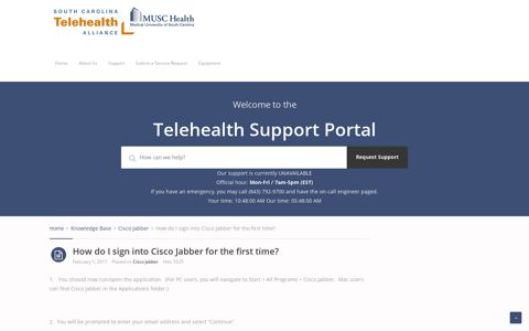 How do I sign into Cisco Jabber for the first time? | Telehealth ...
