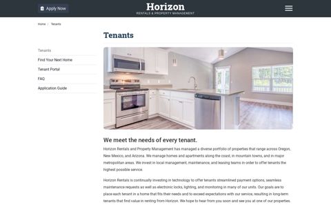 Tenant Information: Horizon Rentals and Property Management