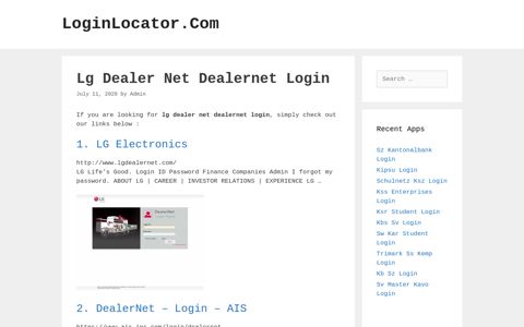 Lg Dealer Net Dealernet Login - LoginLocator.Com