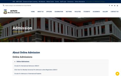 Admission | University of Mumbai