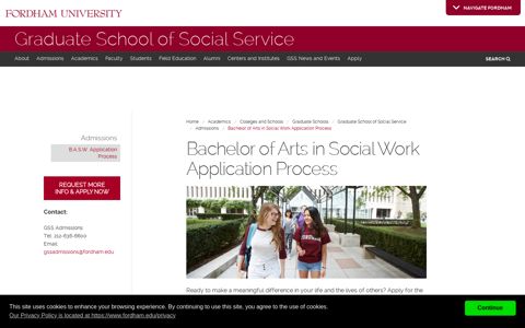 Bachelor of Arts in Social Work Application Process - Fordham ...