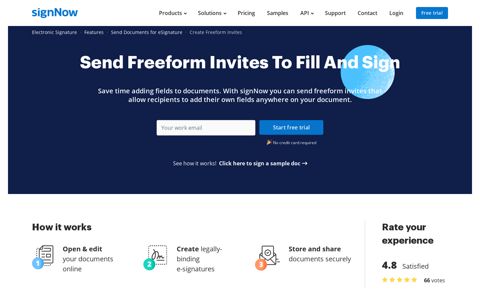 Send Freeform Invites To Fill And Sign - signNow