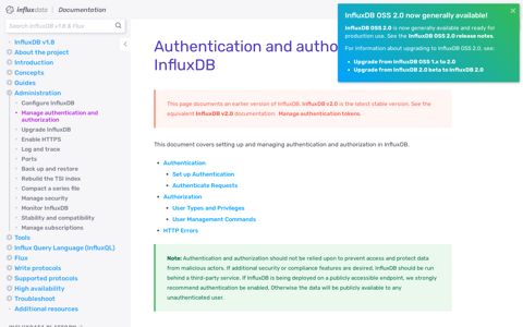 Authentication and authorization in InfluxDB | InfluxDB OSS ...