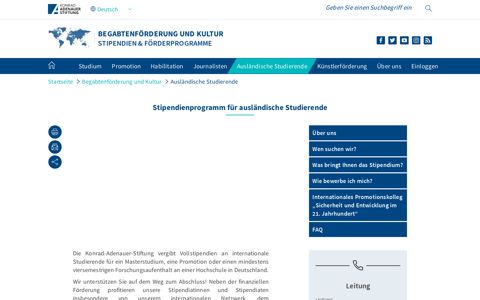 Begabtenförderung und Kultur - Konrad-Adenauer-Stiftung