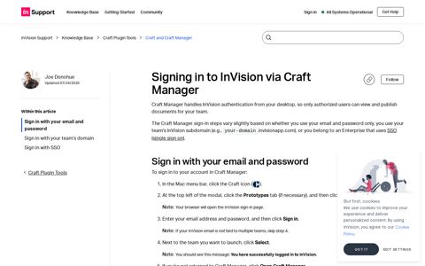 Signing in to InVision via Craft Manager – InVision Support