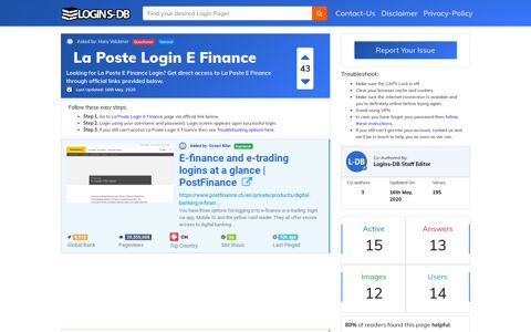 La Poste Login E Finance - Logins-DB