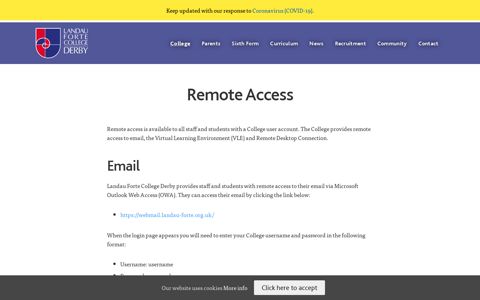 Remote Access - Landau Forte College Derby