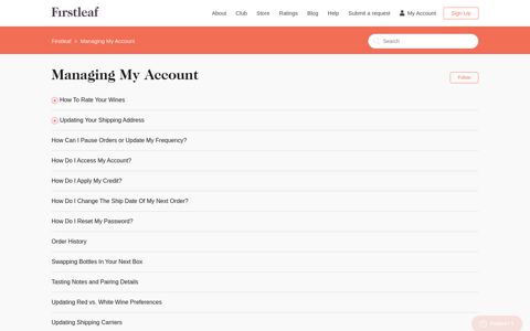 Managing My Account – Firstleaf