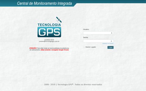 Tecnologia GPS - Plataforma de Rastreamento
