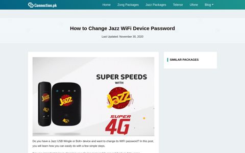 How to Change Jazz WiFi Device Password - Connection.pk