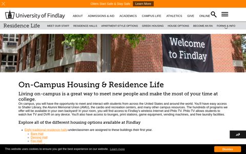 Housing and Residence Life | University of Findlay
