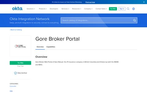 Gore Broker Portal | Okta