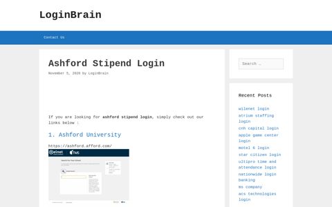ashford stipend login - LoginBrain