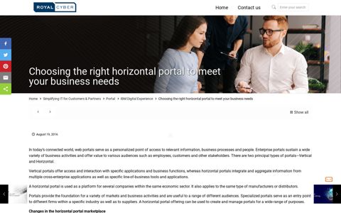 Choosing the right horizontal portal to meet your business needs