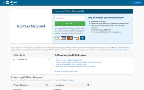 E-ZPass Maryland | Pay Your Toll Bill Online | doxo.com