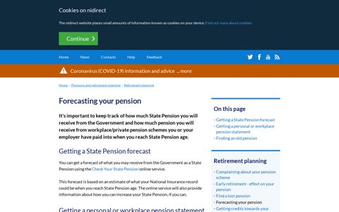 Forecasting your pension | nidirect