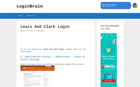 Lewis And Clark - Application Status - Admissions - Lewis ...