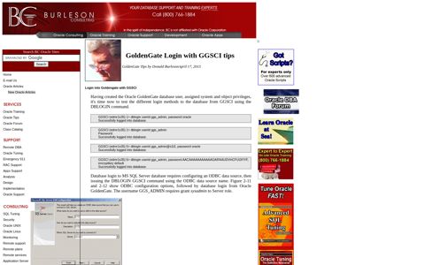 GoldenGate Login with GGSCI tips - Burleson Consulting